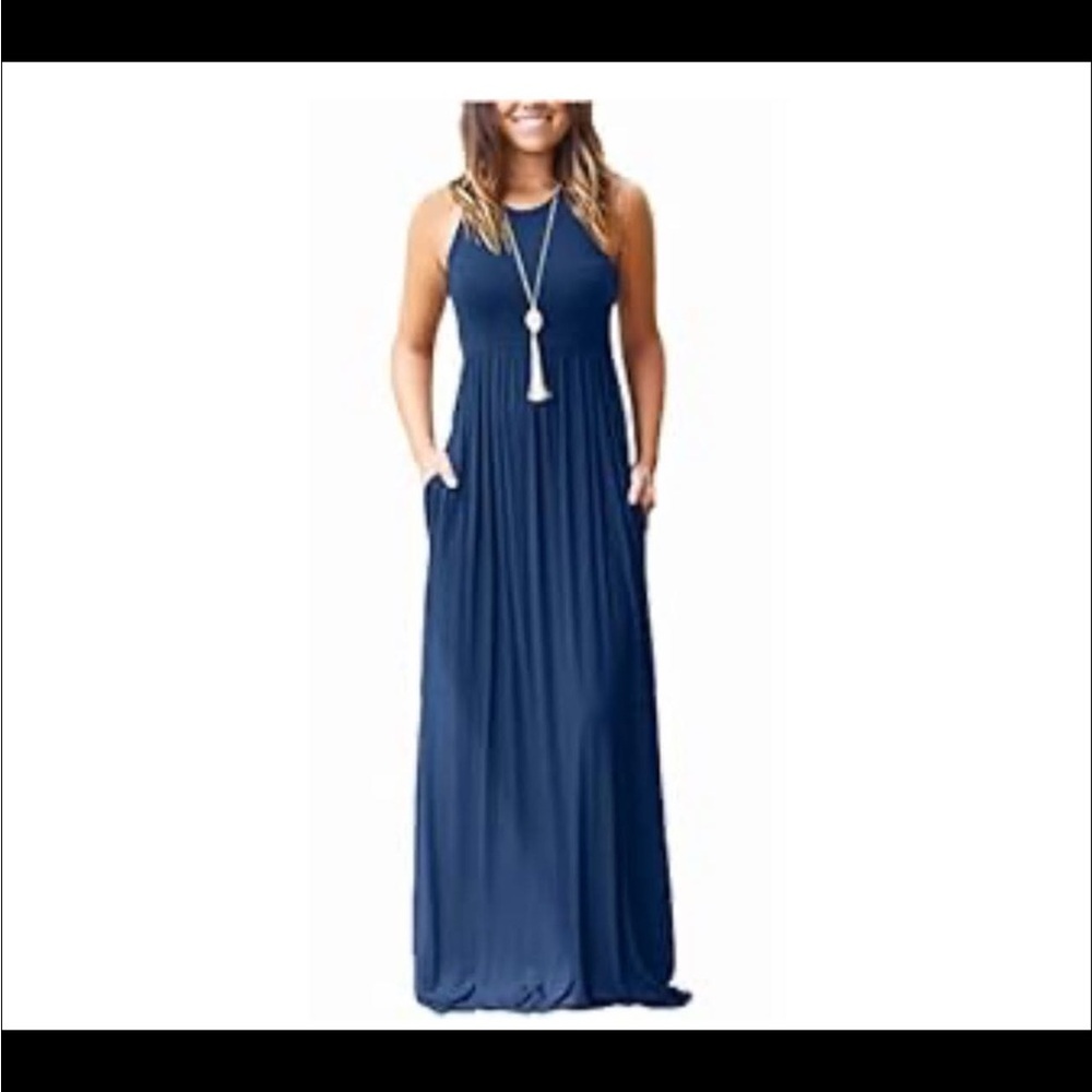 Elegant Navy Blue Maxi Dress